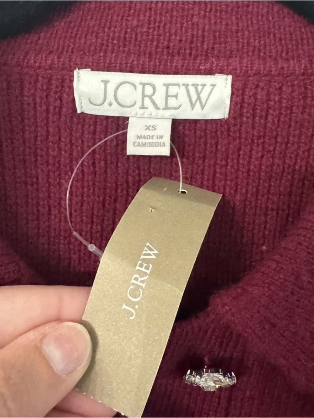J. Crew Lamb’s Wool Milano-Stitch Cinched-Waist Cardigan Sz XS NWT